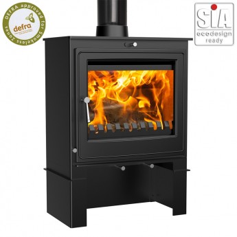 Ecosy+ Ottawa MF12 With Stand  - Defra Approved - Eco Design Ready - Multi-Fuel / Woodburning Stove - 12KW